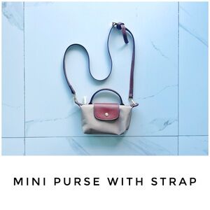 Tan nylon crossbody purse mini small top handle strap removable